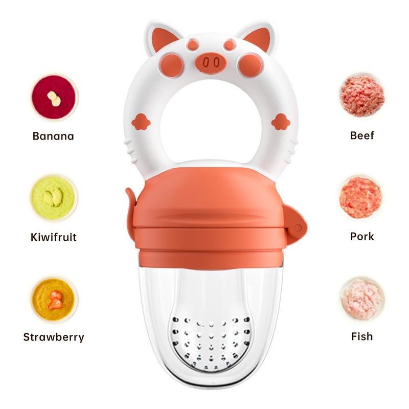 kismube Baby Fruit Feeding Teether Chew Bag with Silicone Nipple - Safe & BPA-Free for Infants 3-6 Months - Image 1