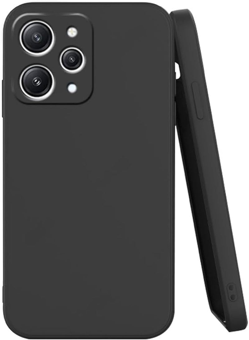Protective Cover For Redmi 12 4G , Slim Fit Soft Back TPU Case Flexible Silicone Cover Compatible For Redmi 12 4G - Black