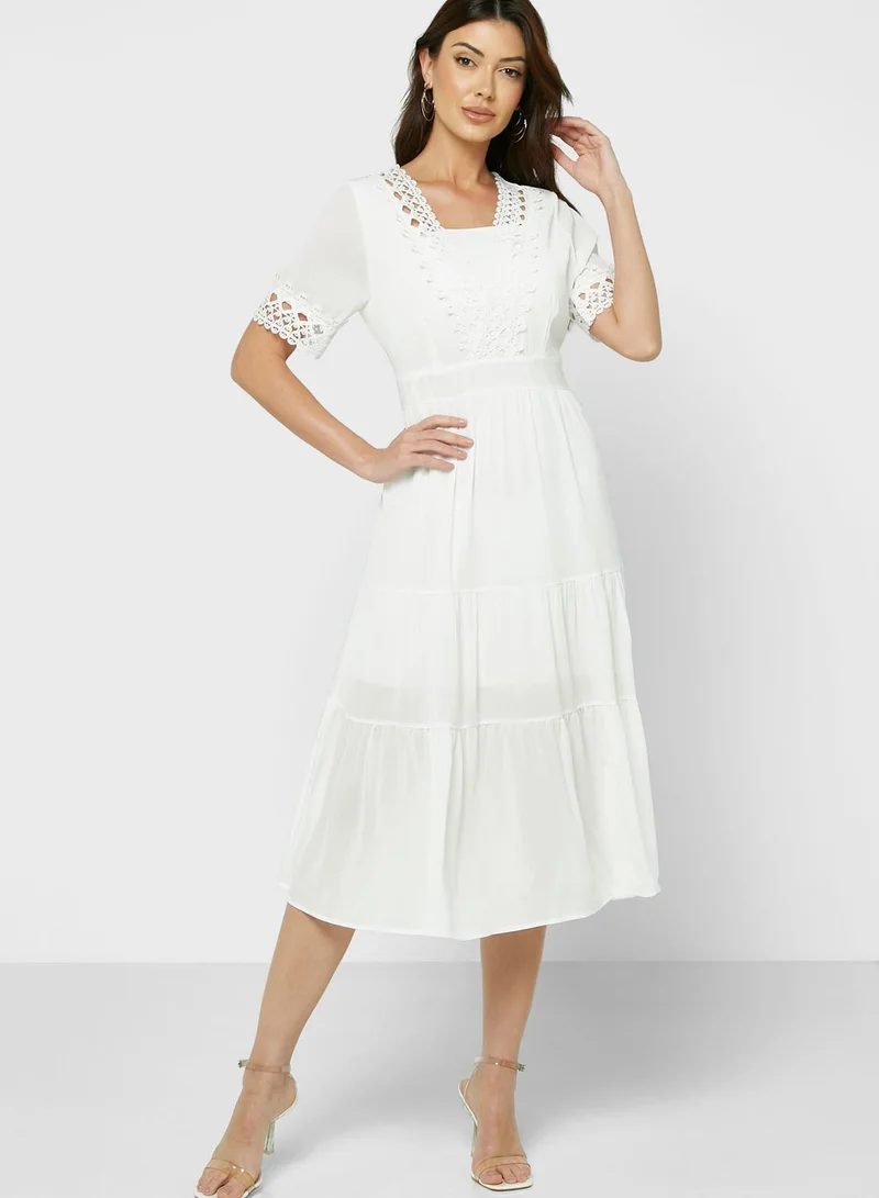 ella lace trim dress BHLDN Ella Waisted Scarf Lace Satin Slip Dress