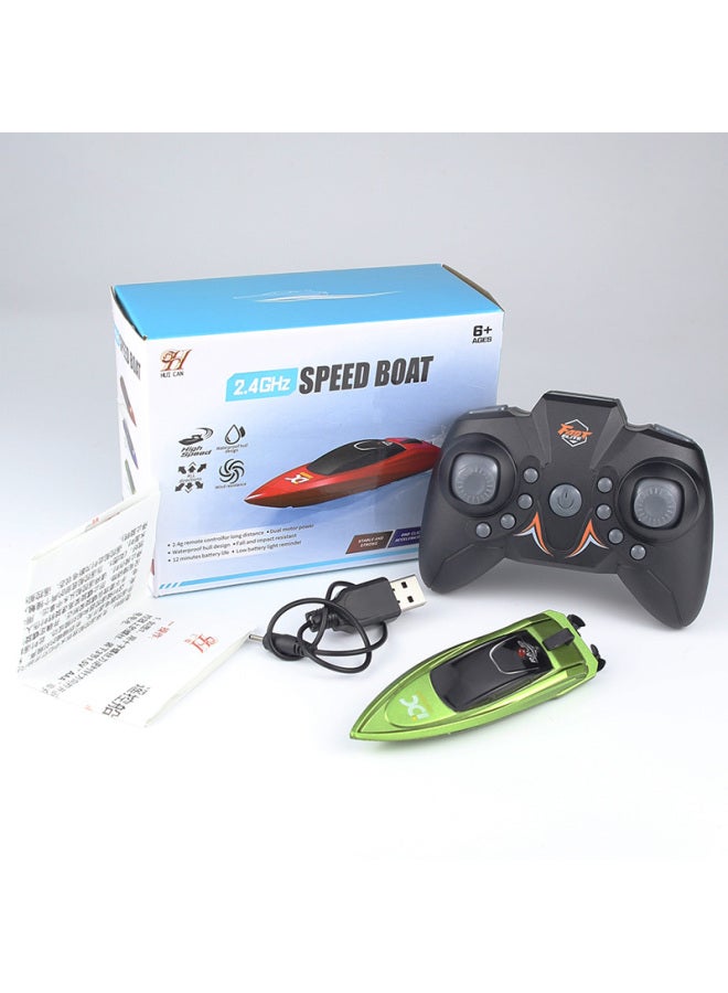 Mini Wireless Remote Control Charging Ultra-small Submarine Toy Underwater Model Boat Children Waterproof Yacht Speedboat-Color:Fluorescent Green Mini Rolling Speedboat Rechargeable Version-Specification:Standard Configuration: Data Cable + Remote Control, 7 Batteries, 3 Batteries + Charging Head  - Image 1