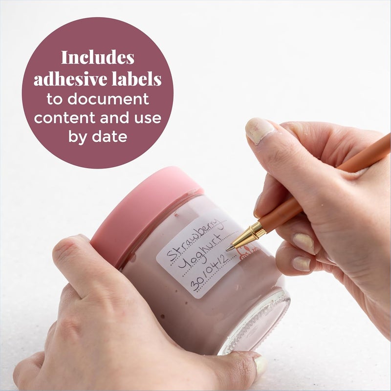 Kilner Premium Kids Mini Glass Mason Jars for thinKitchen with Silicon Airtight Lid for Jam, Jelly, Dry Food Storage,for Baby Food, Set of 6, 110ml Each - Image 4