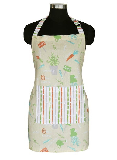AIRWILL 100 cotton designer aprons sized 65cm in width and 80cm in length with 1 center pocket adjustable buckle on top and 2 long ties on both 2 sides Pack of 1 piece - pzsku/Z42D51A0FDD7F9374D293Z/45/1746562090/4a48979f-211e-4d00-8a7d-b9d980f589a5