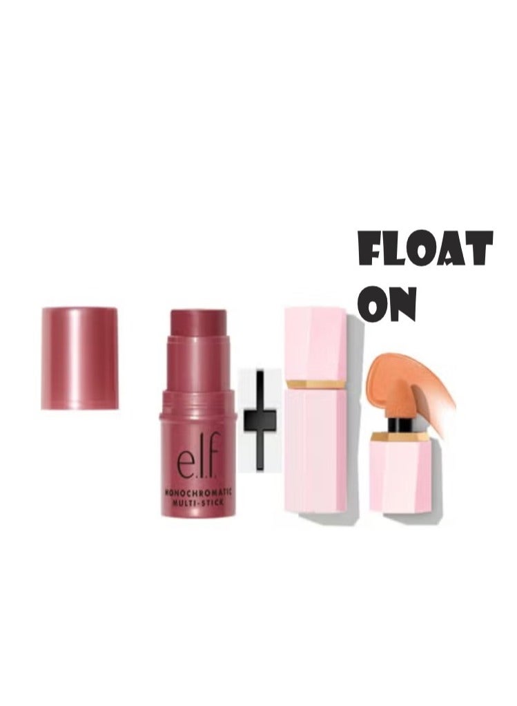 elf Monochromatic Multi Stick Luxuriously Creamy Blendable Color For Eyes Lips Cheeks Luminous Berry 0.155 Oz 4.4g+Liquid blush color float on - Image 1