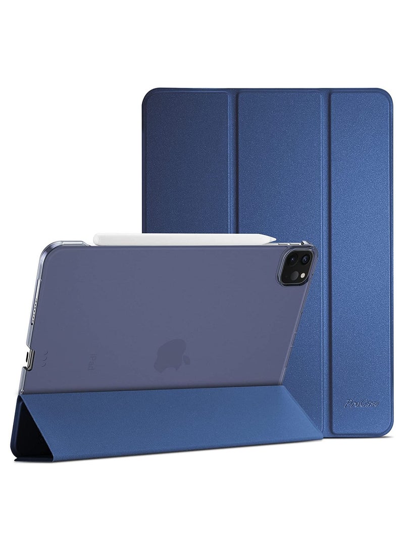Procases iPad Pro 12.9 Case 2021 2020 2018, Slim Stand Hard Back Shell Smart Cover for iPad Pro 12.9" 5th Gen 2021/4th Gen 2020/3rd Gen 2018 -Navy - Image 1