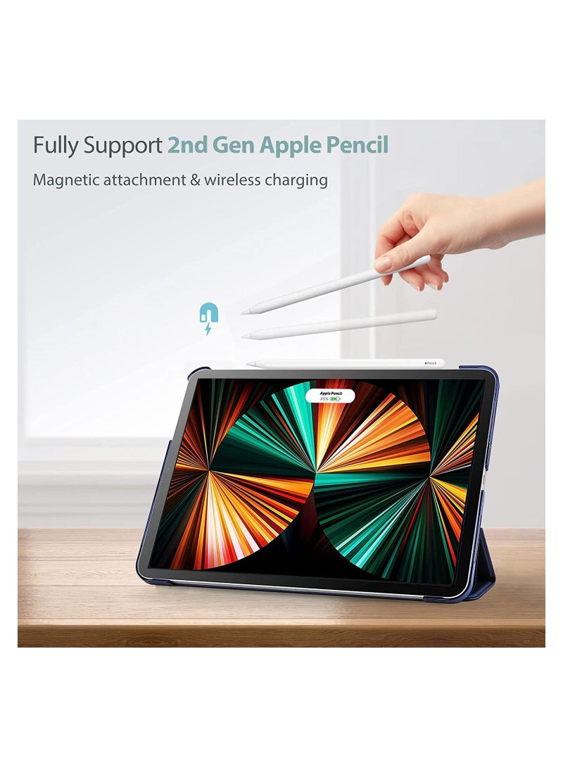 Procases iPad Pro 12.9 Case 2021 2020 2018, Slim Stand Hard Back Shell Smart Cover for iPad Pro 12.9" 5th Gen 2021/4th Gen 2020/3rd Gen 2018 -Navy - Image 2