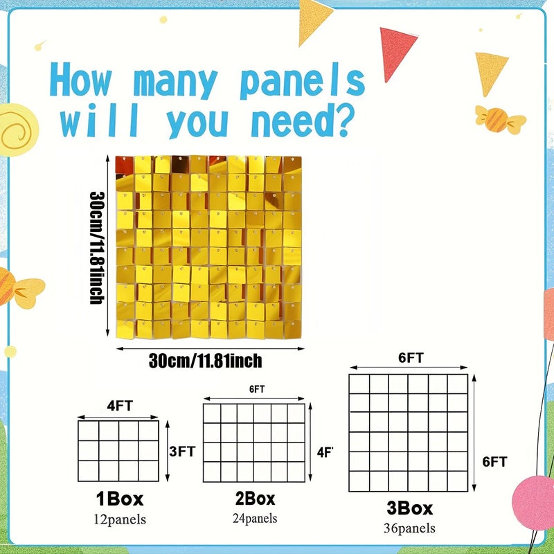 12 Pink Square Shiny Background Boards Wall Decoration for Birthday Wedding Party Decor - Image 2