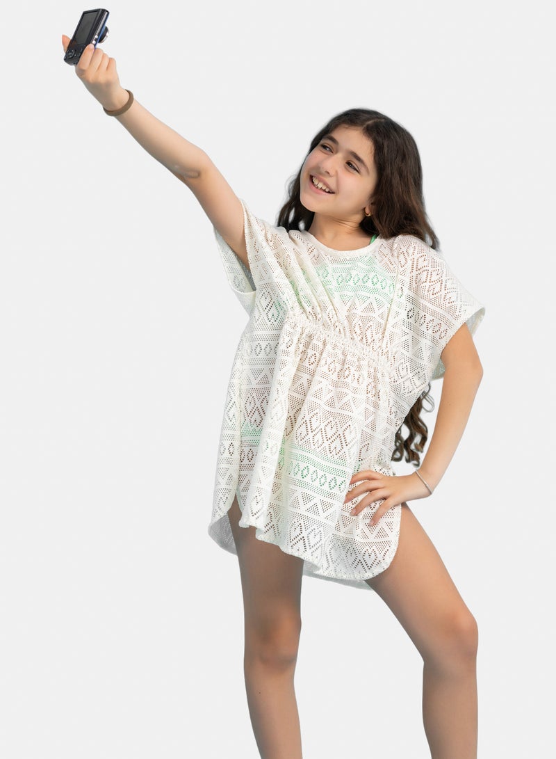 Milusa Beach coverup hollow out in white - Image 3