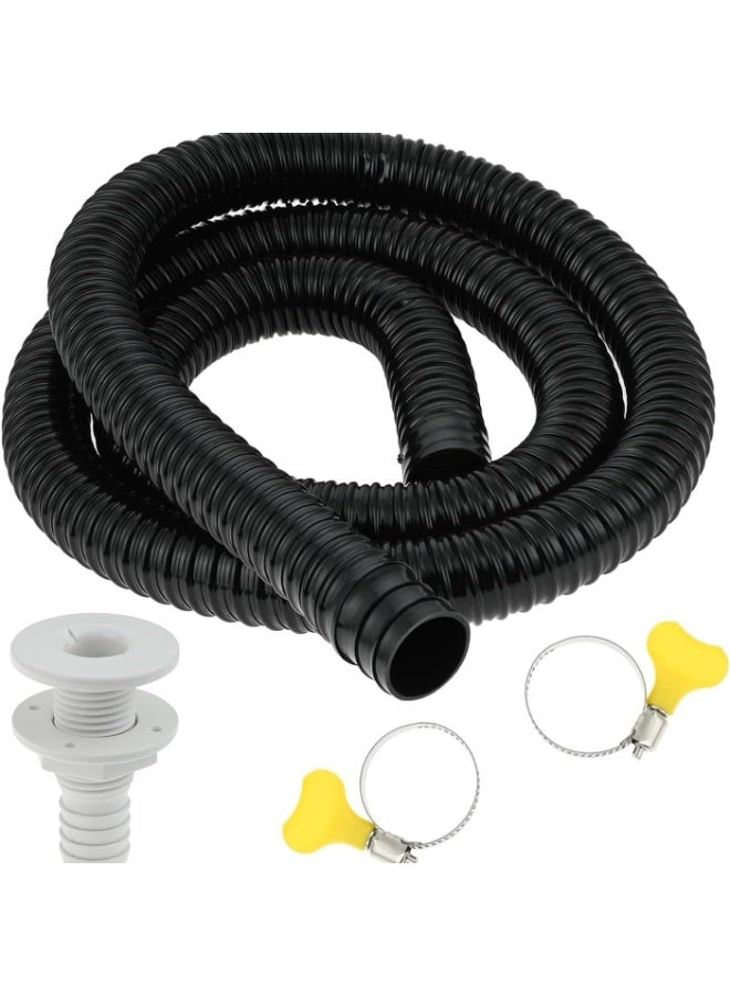 Generic 1-1/8-Inch Dia Plumbing Kit | 6 FT Flexible PVC Hose Bilge Pump Installation Kit Bilge Pump Hose | Includes 2 Hose Clamps and Thru-Hull Fitting  - Image 1