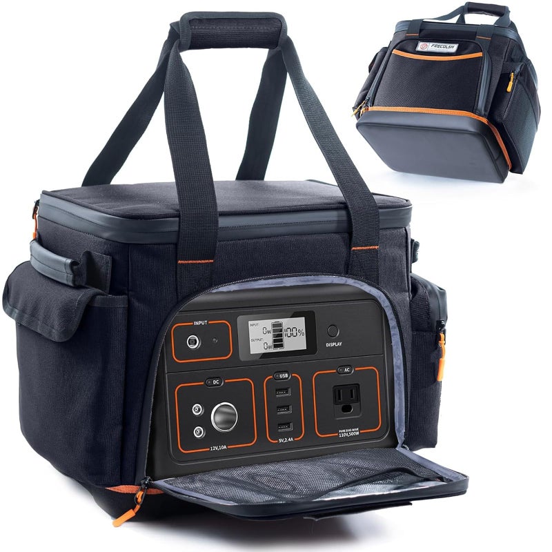 FRECOLSH Travel Carrying Case Compatible with Jackery Explorer 1500 Portable Power Station Storage Case with Water proof Bottom and Pocket for Jackery Accessories Solar Generator Storage Bag Only - Image 2