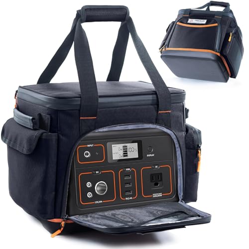 FRECOLSH Travel Carrying Case Compatible with Jackery Explorer 1500 Portable Power Station Storage Case with Water proof Bottom and Pocket for Jackery Accessories Solar Generator Storage Bag Only - Image 1