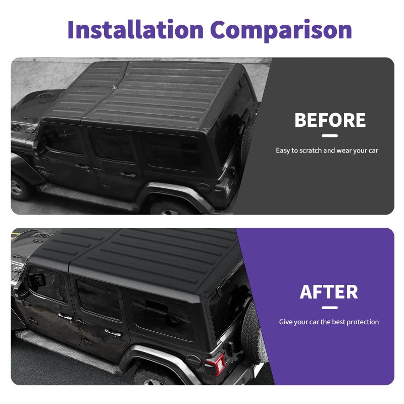 SQQP Carbon Fiber 22PCS Full Set Exterior Decoration Trim Kit Fit for 2018-2025 Jeep Wrangler JL JLU 2/4 Doors, Door Hood Engine Hinge Covers Door Handle Side Vent Tailgate Window Hinge Cover - Image 2