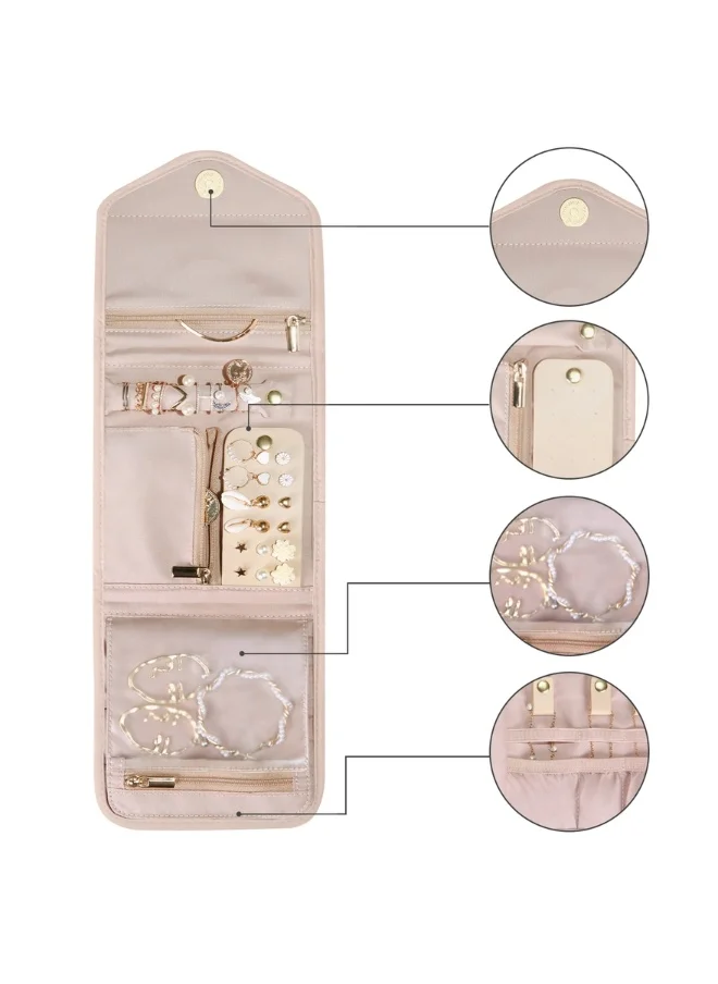 باج سمارت BAGSMART Soft Pink Peri Folding Jewelry Organizer