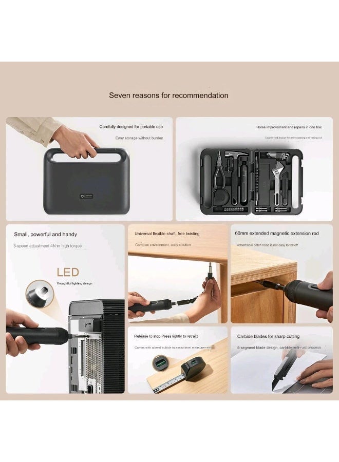 Mijia Multifunctional Screwdriver Toolbox with LED Portable Home Tool Set - Image 4