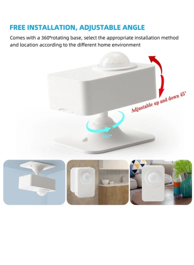 تويا Smart TUYA Wi-Fi Motion Sensor, Wireless PIR Motion Detector With App Notification Alert And Large Area Detection, Battery Or USB Powered, Contact Sensor For Home Security And Smart Home Automation - Image 5