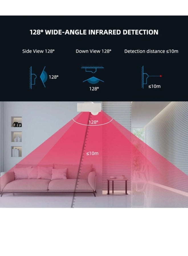 تويا Smart TUYA Wi-Fi Motion Sensor, Wireless PIR Motion Detector With App Notification Alert And Large Area Detection, Battery Or USB Powered, Contact Sensor For Home Security And Smart Home Automation - Image 2
