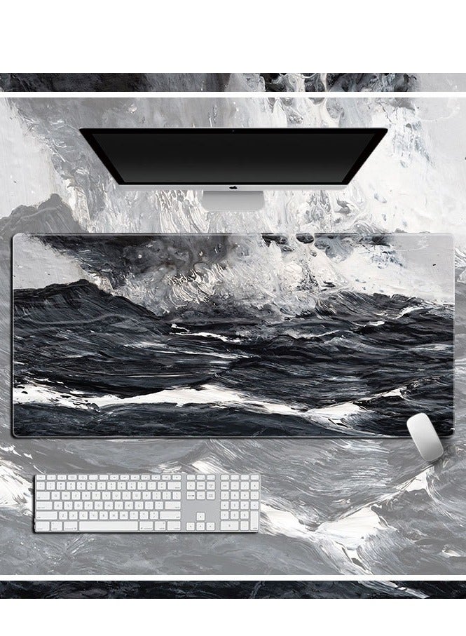 Large Gaming Mouse Pad 800x300 Stitched Edges Smooth Cloth Surface Non-Slip Rubber Base Waterproof Mousepad 3MM Thick - Image 3