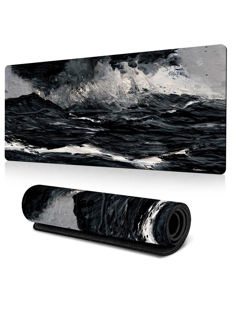 Large Gaming Mouse Pad 800x300 Stitched Edges Smooth Cloth Surface Non-Slip Rubber Base Waterproof Mousepad 3MM Thick - Image 1