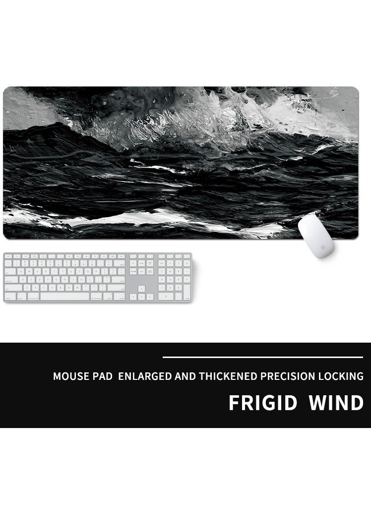 Large Gaming Mouse Pad 800x300 Stitched Edges Smooth Cloth Surface Non-Slip Rubber Base Waterproof Mousepad 3MM Thick - Image 2