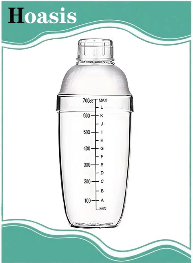 ح واحة كوب شاكر بلاستيكي شفاف من مادة ABS سعة 700 مل للقهوة، سهل التنظيف، آمن للاستخدام في غسالة الأطباق، خالٍ من مادة BPA، 5.74 سم × 23.5 سم - Image 1