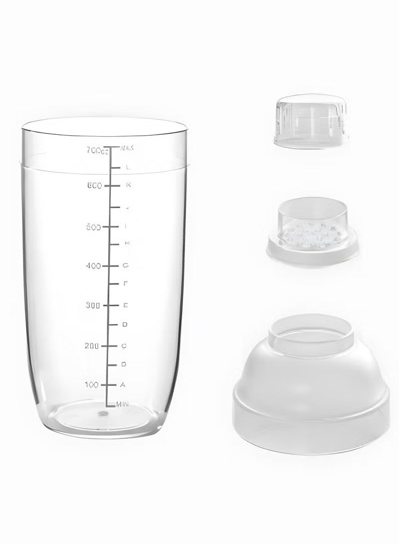 ح واحة كوب شاكر بلاستيكي شفاف من مادة ABS سعة 700 مل للقهوة، سهل التنظيف، آمن للاستخدام في غسالة الأطباق، خالٍ من مادة BPA، 5.74 سم × 23.5 سم - Image 2