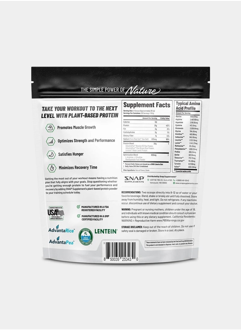 SNAP SUPPLEMENTS - Plant Protein Vegan Protein Powder Banana21g Protein 18 Amino Acids 30 Servings + Nitric Oxide - Image 1