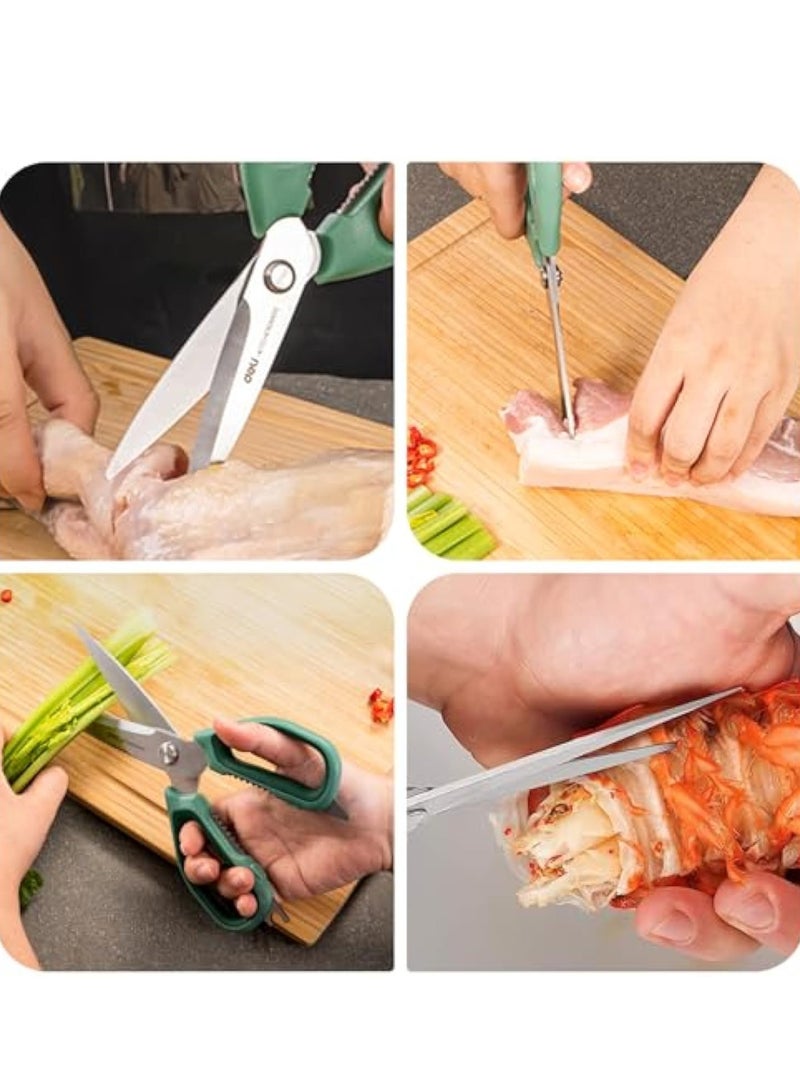 KASTWAVE مقص مطبخ دeli، مقص مطبخ من grade غذائية، مقص مطبخ متعدد الاستخدامات sharp 5 في 1، مقص طبخ ثقيل مع شفرة متعرجة من الفولاذ المقاوم للصدأ، للطعام، قطع اللحم، السمك، الخضار - Image 4
