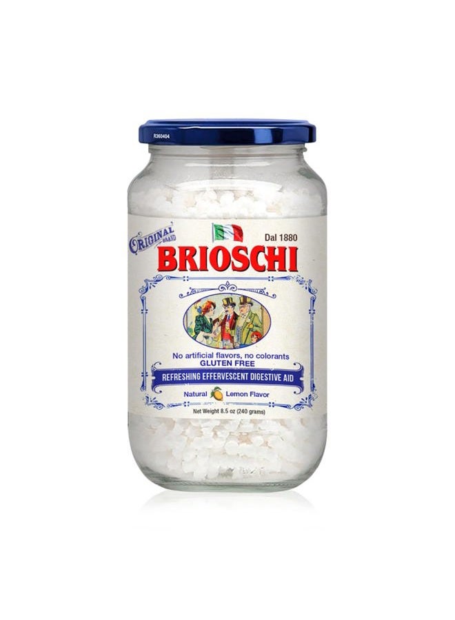 Brioschi Italian Lemon Flavored Refreshing Effervescent | Digestive Aid, Heartburn, Upset Stomach, Acid Indigestion | Gluten Free, No Colorants, No Artifictial Flavors | 8.5 oz Glass - Image 1