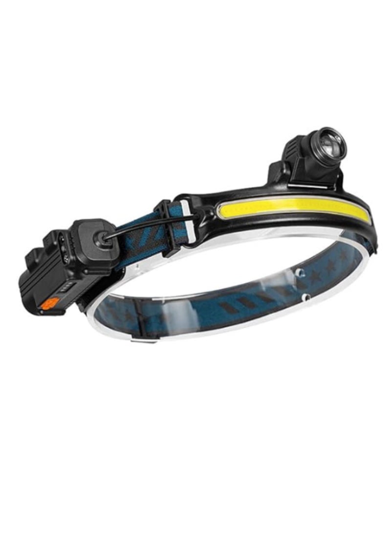 BONAI Rechargeable Head Torch 5000 Lumen LED Headlamp 230° Wide Beam 6 Lighting Modes Adjustable Zoomable Light for Repair work Caving Hiking Camping Fishing  Cycling Running and more (W678-2)  - Image 2