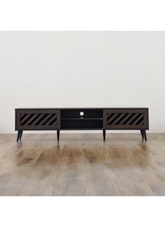 DANUBE HOME Jax Tv Cabinet Upto 75 Inches Entertainment Wall Tv Unit Wooden Tv Rack Stand Media Console Table For Living Room L 180x40x44.5 Cm Walnut  - Image 2