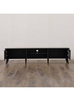 DANUBE HOME Jax Tv Cabinet Upto 75 Inches Entertainment Wall Tv Unit Wooden Tv Rack Stand Media Console Table For Living Room L 180x40x44.5 Cm Walnut  - Image 3