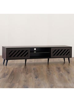 DANUBE HOME Jax Tv Cabinet Upto 75 Inches Entertainment Wall Tv Unit Wooden Tv Rack Stand Media Console Table For Living Room L 180x40x44.5 Cm Walnut  - Image 4