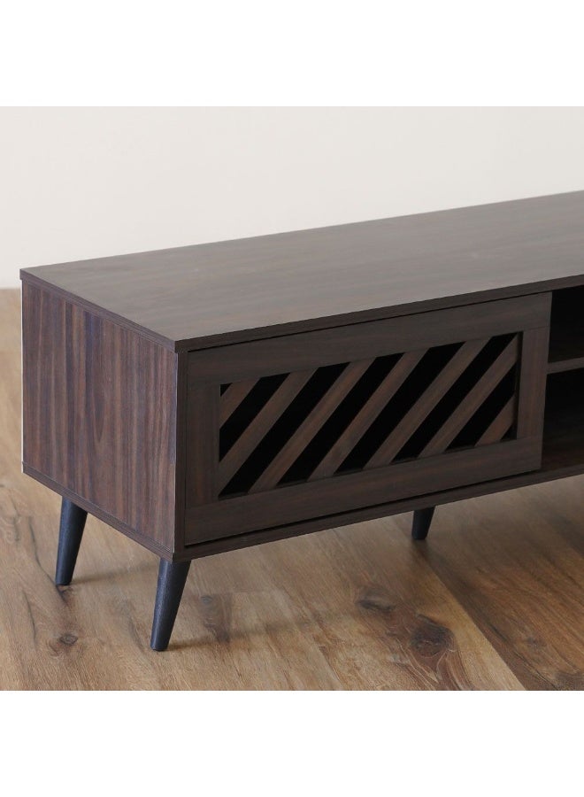 DANUBE HOME Jax Tv Cabinet Upto 75 Inches Entertainment Wall Tv Unit Wooden Tv Rack Stand Media Console Table For Living Room L 180x40x44.5 Cm Walnut - Image 5