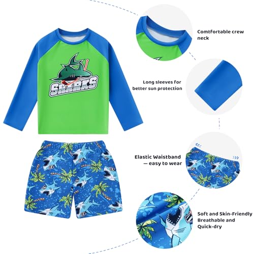 Redair Kids Bathing Suits Boys Swim Set Kids Rash Guard Swim Sets Children Bathing Suit Size 6 - Image 3
