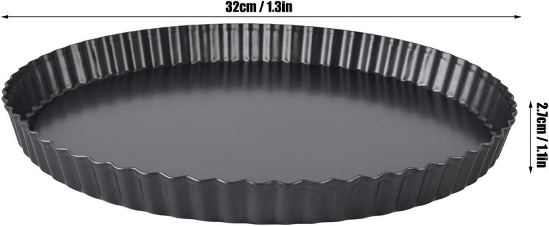 Pssopp Round Tart Pan, Removable Bottom Non Stick Tart Pan, Fluted Quiche for Baking and Serving Delicious ([Thickened] 13-inch live bottom pie plate) - Image 2