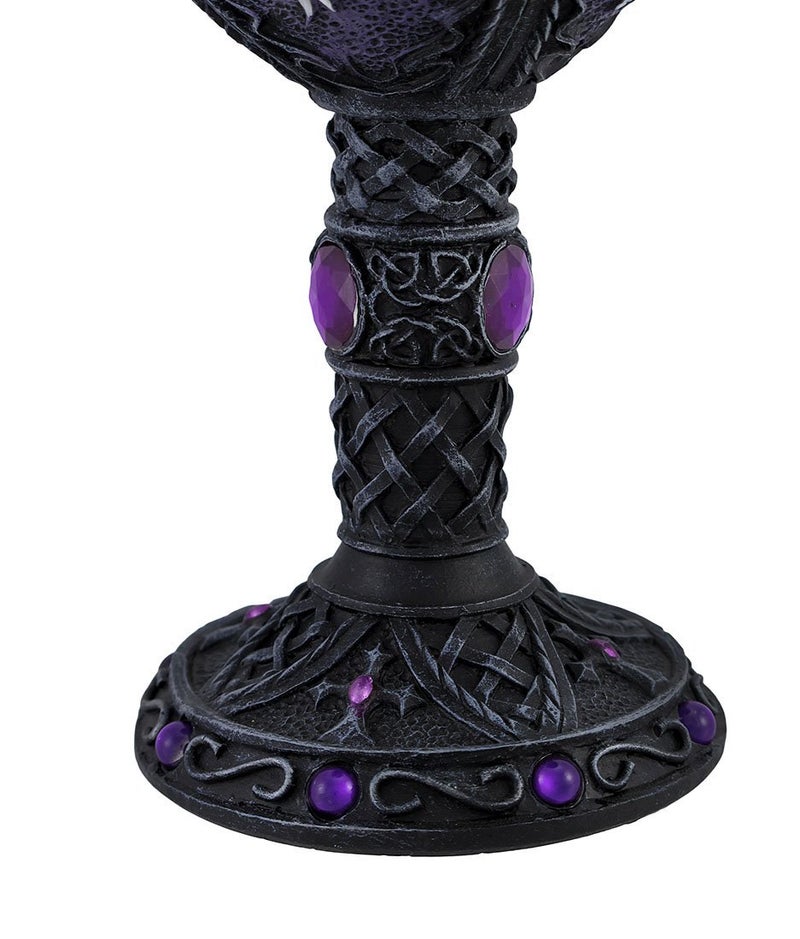 Things2Die4 Black and Purple Celtic Goblet with White Unicorn Head - Image 3