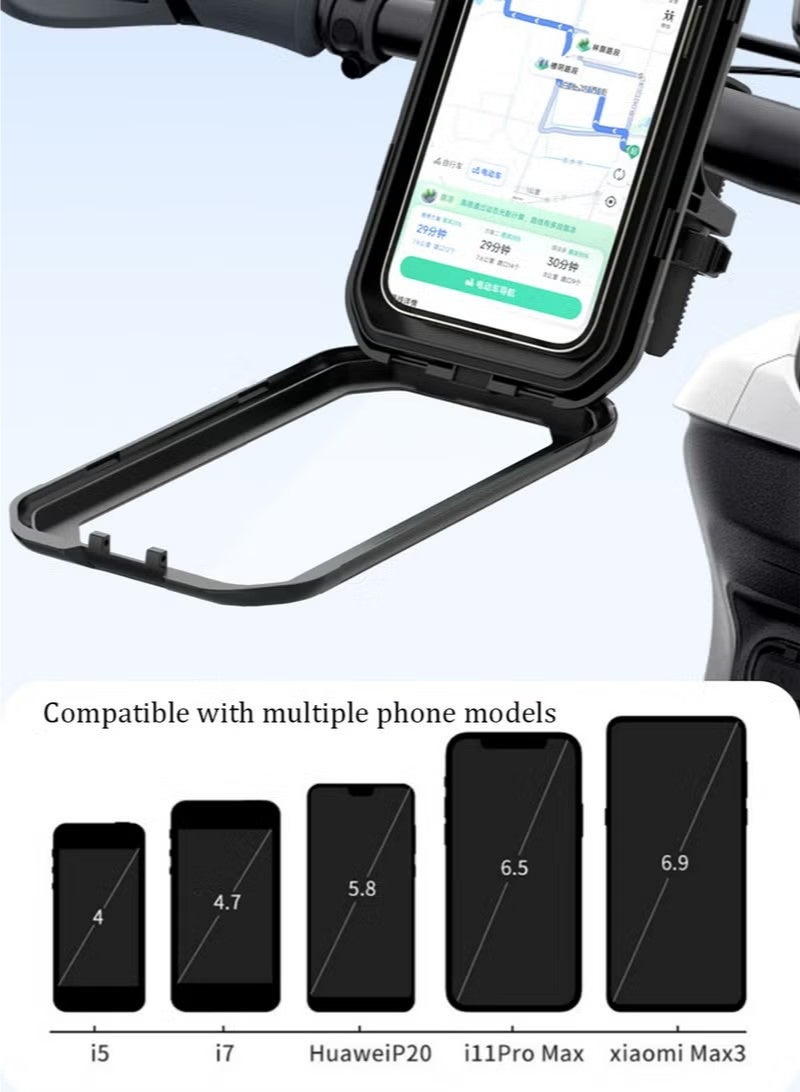 إكس ليفيل دراجة حامل الهاتف المحمول ، دراجة نارية حامل الهاتف المحمول للماء 360 درجة التناوب العالمي حامل الهاتف المحمول دراجة 4-6.9 بوصة الهاتف الذكي - Image 3