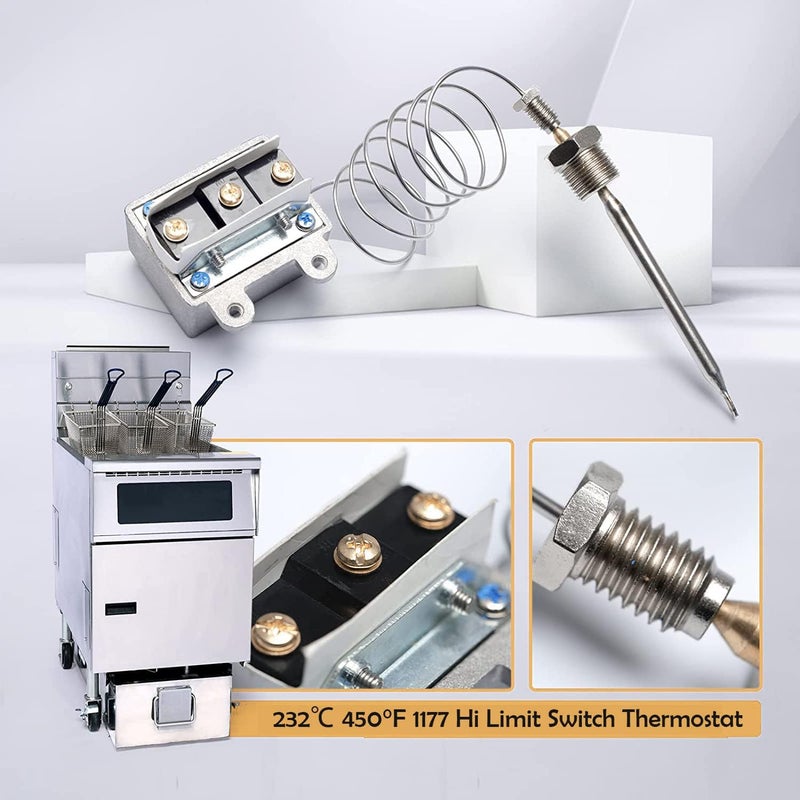 WIRELEL 1177 high limit thermostat fryer switch for Fryer 38 Mpt Stuff Box LCCM2003000 Gas Fryer 301030005 HiLimit Compatible With Atosa Catering Equipment - Image 3