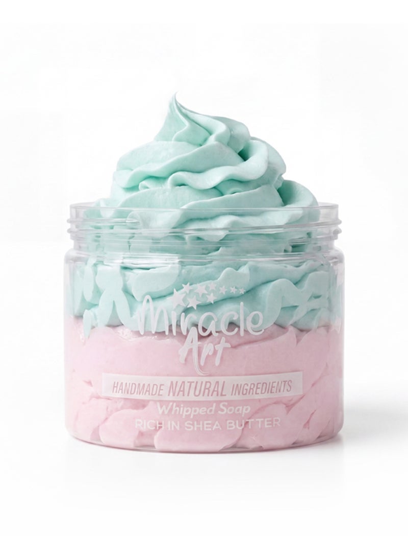 Miracle Art Whipped Soap Candy Cloud 8.1 oz – Handmade Natural Body Wash & Shaving Cream, Rich in Shea Butter, Vitamin E & Coconut Oil, Sweet Candy Scent, Made in UAE - Image 1