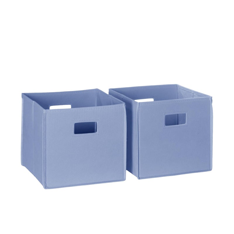 RiverRidge Kids 2pc Fabric Collapsible Storage Cube Organizers with Handles for Playroom Organization - Periwinkle Blue - Image 1