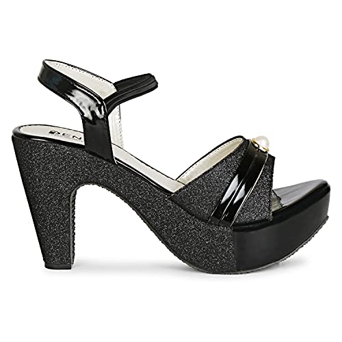 Denill WOMEN FASHION BLOCK HEELS UK- 5 Black - Image 3