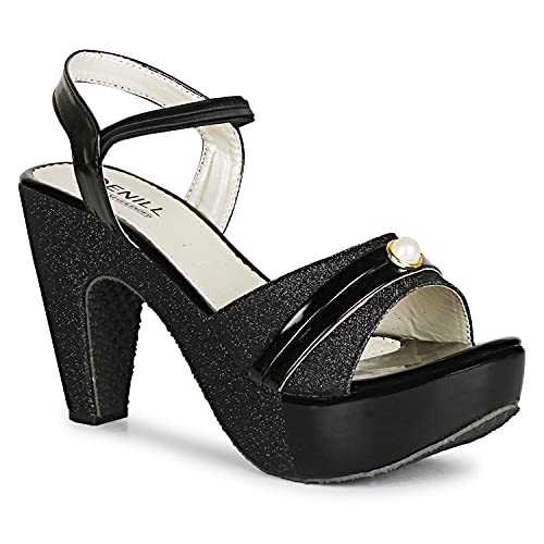 Denill WOMEN FASHION BLOCK HEELS UK- 5 Black - Image 1