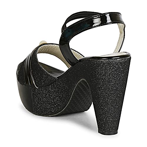 Denill WOMEN FASHION BLOCK HEELS UK- 5 Black - Image 4
