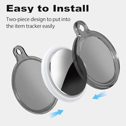 Foweroty [2 Pack] IPX8 Waterproof Case for AirTag 2nd Gen (2026) & 1st Gen, Full Body Holder Keychain, Anti-Scratch Cover for Apple for Air Tags, Luggage, Pet Collar, Car Keys, Kids, Clear/Black - Image 5