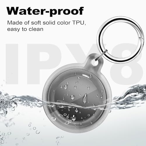 Foweroty [2 Pack] IPX8 Waterproof Case for AirTag 2nd Gen (2026) & 1st Gen, Full Body Holder Keychain, Anti-Scratch Cover for Apple for Air Tags, Luggage, Pet Collar, Car Keys, Kids, Clear/Black - Image 2