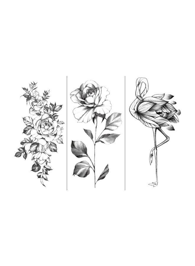 مجموعة تاتو مؤقت مضاد للماء وينشينتي مكونة من 3 قطع أسود - Image 1