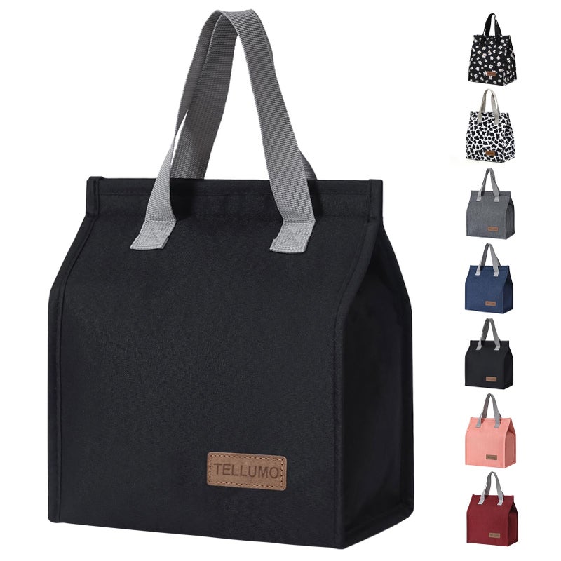 TELLUMO Lunch bag, Insulated Lunch Bag for Women Men Large Lunch Box Container Reusable Leakproof Tote for Office, Work, School, Beach or Travel (Dark) - Image 1