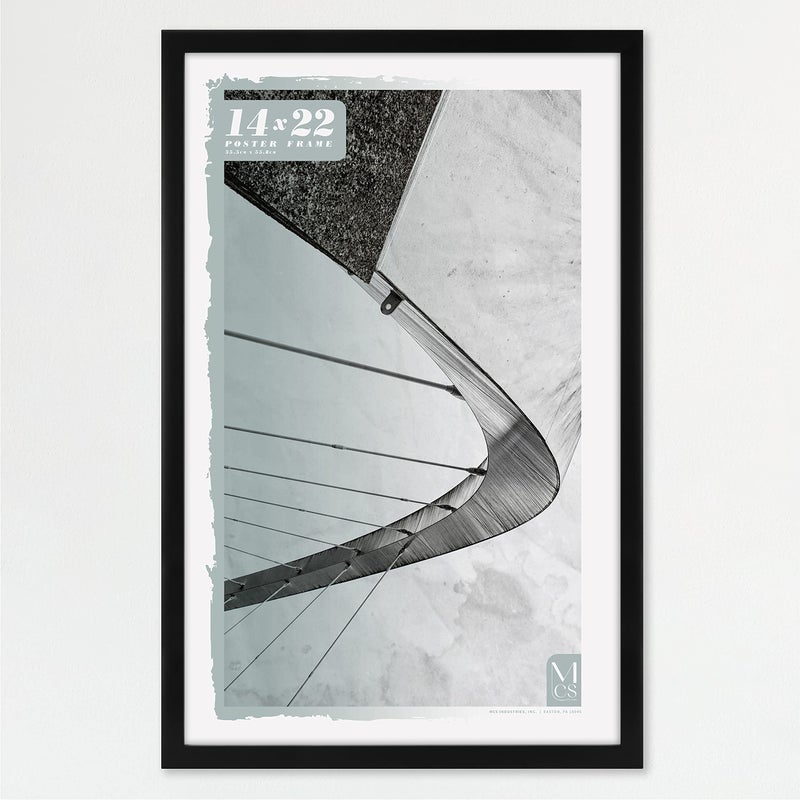 MCS Foundation 14x22 Poster Frame Traditional Black Vertical  Horizontal Wall Hanging Large Picture Frame for Photos Posters  Art Prints 1Pack