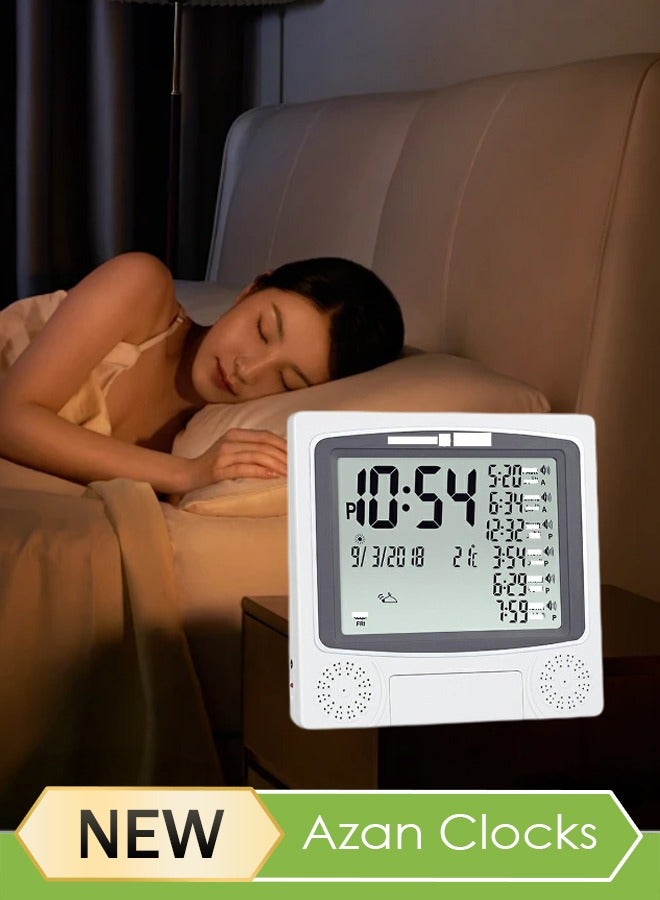 Digital Desk Azan Clock,Al-Harameen,Azan Clock,Prayer Times Table Clock,Digital Alarm,HA-4010  - Image 1