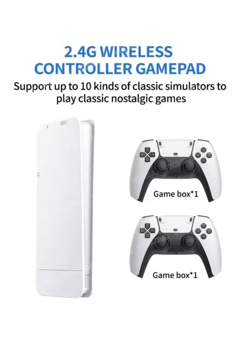 JAJEEK Plug & Play Video TV Game 4K Ultra HD Game Stick with 15,000+ Built-in Games || 9 Emulators, Wireless Retro Game Console with 64GB Storage – Perfect for Kids, Family Fun, and Nostalgic Gaming – Easy Setup, Retro Gaming System – White - Image 2