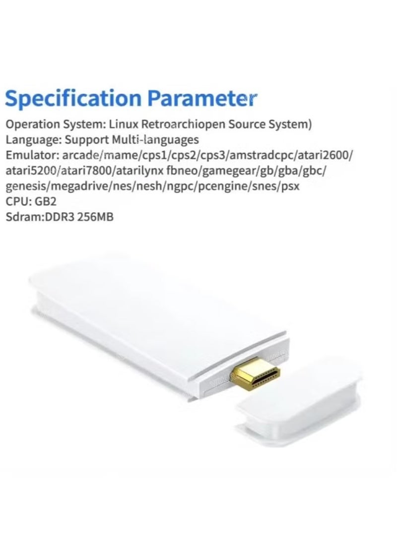 JAJEEK Plug & Play Video TV Game 4K Ultra HD Game Stick with 15,000+ Built-in Games || 9 Emulators, Wireless Retro Game Console with 64GB Storage – Perfect for Kids, Family Fun, and Nostalgic Gaming – Easy Setup, Retro Gaming System – White - Image 4